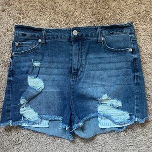 Altar’d State Distressed‎ Jean Shorts with Embroidered Pockets 30”